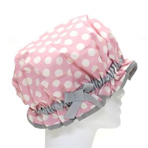 Jessie Steele（ジェシースティール） Shower Cap セレブ愛用♪オシャレでキュートなシャワーキャップ Rosy Pink Polka Dot ピンク×ホワイト ドット柄 60-JS-94RP