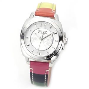 Coach（コーチ） シグネチャーダイヤル＆カラフルマルチカラー・ストラップのレディス・レザーストラップウオッチ 14501545