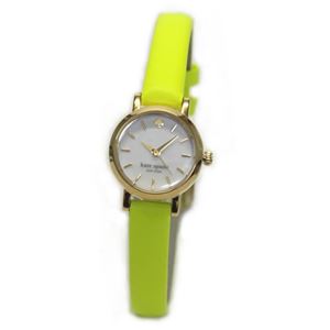 KATE SPADE（ケイトスペード） TINY METRO（タイニーメトロ） ネオンイエロー＆ゴールドの取り合わせが可愛いミニサイズのレディス・レザーストラップウオッチ 1YRU0369
