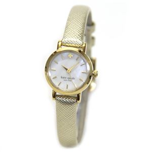 KATE SPADE（ケイトスペード） TINY METRO（タイニーメトロ） ホワイトシェル・ダイヤル＆ゴールドの取り合わせが可愛いミニサイズのレディス・レザーストラップウオッチ 1YRU0455