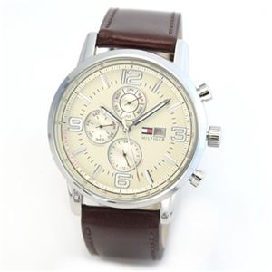 TOMMY HILFIGER（トミーヒルフィガー） メンズ・マルチカレンダー・レザーストラップ・ウオッチ 1710337