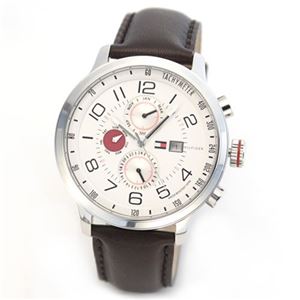 TOMMY HILFIGER（トミーヒルフィガー） メンズ・マルチカレンダー・レザーストラップ・ウオッチ 1790858