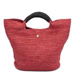 ヘレンカミンスキー ピナマー ラフィア製 手編み×レザー かご・トートバッグ スモールサイズ ≪2014SS≫ Pinamar Small／Flame／Black