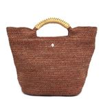 ヘレンカミンスキー ピナマー ラフィア製 手編み×レザー かご・トートバッグ スモールサイズ ≪2014SS≫ Pinamar Small／Sienna／Amber