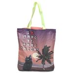 MARC BY MARC JACOBS（マークバイマークジェイコブス） Jet Set Pets Graphic Tote 「Rue Beach」 ブラックキャット（黒猫） フォトグラフィックプリント ショッピング・トートバッグ エコバック ≪2014SS≫ M0003017 80866 Fluoro Coral Multi