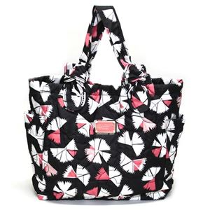 MARC BY MARC JACOBS（マークバイマークジェイコブス） Pretty Nylon Medium Tote Pinwheel ロゴステッチ キルティング ナイロン トートバッグ ブラックマルチ ≪2013SS≫ M0003235 80011 Black Multi