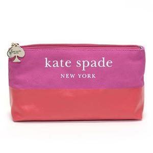 KATE SPADE（ケイトスペード） LOTT STREET shiloh ロゴプリント バイカラー コスメポーチ 小物入れ ラージサイズ ≪2014SS≫ PWRU3691 652 bou／ger