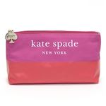 KATE SPADE（ケイトスペード） LOTT STREET shiloh ロゴプリント バイカラー コスメポーチ 小物入れ ラージサイズ ≪2014SS≫ PWRU3691 652 bou／ger