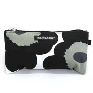 marimekko（マリメッコ） Pieni Unikko PENSKU ウニッコ柄 コットンキャンバス ペンケース 小物入れ マルチポーチ 36657 30 white／black／olive