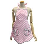 Jessie Steele（ジェシースティール） セレブ愛用♪オシャレでキュートなファッションエプロン ≪2014SS≫ Rosy Pink Polka Dot ピンク×ホワイト ドット柄 110-JS-94RP