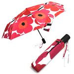 marimekko（マリメッコ） PIENI UNIKKO AUTO-OPEN／CLOSE LUX ウニッコ柄 ワンタッチ オートオープン 折りたたみ傘 アンブレラ 38643 1 white／red