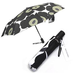 marimekko（マリメッコ） PIENI UNIKKO AUTO-OPEN／CLOSE LUX ウニッコ柄 ワンタッチ オートオープン 折りたたみ傘 アンブレラ 38643 30 white／black／olive