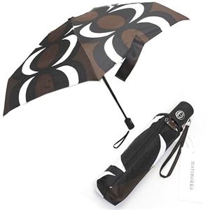 marimekko（マリメッコ） KAIVO AUTO-OPEN／CLOSE UMBRELLA カイヴォ レトロモダンな泉のモチーフ ワンタッチ オートオープン 折りたたみ傘 アンブレラ 38646 891 brown／black／white