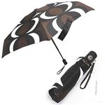 marimekko（マリメッコ） KAIVO AUTO-OPEN／CLOSE UMBRELLA カイヴォ レトロモダンな泉のモチーフ ワンタッチ オートオープン 折りたたみ傘 アンブレラ 38646 891 brown／black／white