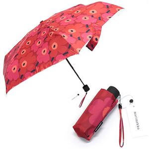 marimekko（マリメッコ） MINI-UNIKKO MINI MANUAL UMBRELLA ミニウニッコ柄 ミニマニュアル コンパクト 折りたたみ傘 アンブレラ 38653 301 red／dark red