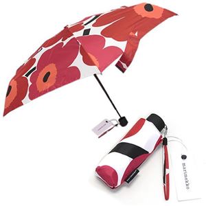 marimekko（マリメッコ） PIENI UNIKKO MINI MANUAL UMBRELLA ウニッコ柄 ミニマニュアル コンパクト 折りたたみ傘 アンブレラ 38654 1 white／red