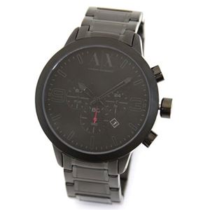 ARMANI（アルマーニ） エクスチェンジ 人気のオールブラックカラー スタイリッシュなメンズ・クロノグラフ・ブレスウオッチ AX1277