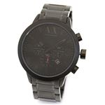 ARMANI（アルマーニ） エクスチェンジ 人気のオールブラックカラー スタイリッシュなメンズ・クロノグラフ・ブレスウオッチ AX1277