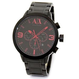 ARMANI（アルマーニ） エクスチェンジ 人気のブラックカラー スタイリッシュなメンズ・クロノグラフ・ブレスウオッチ AX1352