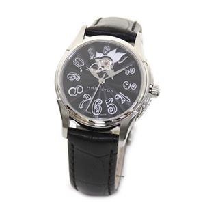 HAMILTON（ハミルトン） Jazzmaster Lady Auto （ジャズマスター レディ オート） ブラックレザー、スケルトン・ウオッチ H32395733
