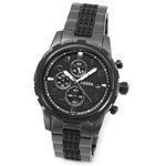 FOSSIL（フォッシル） 人気のオールブラックカラー。ディンプルラバーをミックスしたクロノグラフウオッチ FS4904