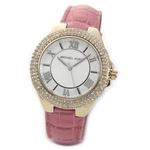 Michael Kors（マイケルコース） ベゼルにラインストーンをゴージャスにまとったグラマラスなレザーストラップウオッチ MK2329