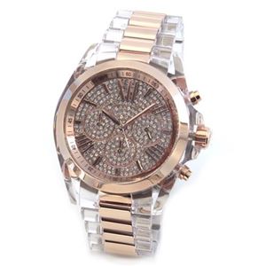 Michael Kors（マイケルコース） 魅力的なダイヤルのパヴェストーン。クリアボディとピンクゴールドカラーの取り合わせがラグジュアリーなブレスウオッチ MK5905