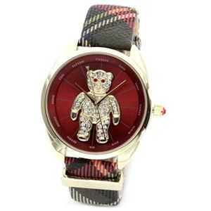 Vivienne Westwood（ヴィヴィアンウエストウッド） ラインストーンをまとった可愛いベア☆ヴィヴィアン得意のチェックレザーのキュートなお薦め女子ウオッチ VV103RDBR