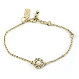 KATE SPADE（ケイトスペード） PARK AVENUE PEARLS Solitaire Bracelet フラワーモチーフ パール×クリスタル チェーン ブレスレット WBRU7727-110