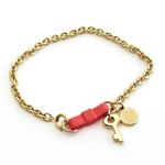 MARC BY MARC JACOBS（マークバイマークジェイコブス） Bow Tie Bracelet／Key リボン＆キー チェーン・ブレスレット M0004192-829 ORANGE GLOW