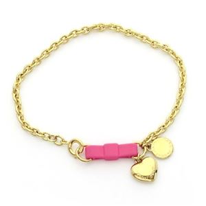 MARC BY MARC JACOBS（マークバイマークジェイコブス） Bow Tie Bracelet／Heart リボン＆ハート チェーン・ブレスレット M0004228-676 KNOCK OUT PINK