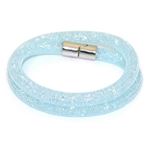 Swarovski（スワロフスキー） Stardust Light Blue Double スターダスト ダブルラップ 2重巻タイプ ブルー・クリスタル ブレスレット Mサイズ 5120149