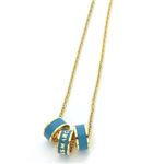 MARC BY MARC JACOBS（マークバイマークジェイコブス） Classic Marc Sweetie Rings Necklace クラシックマーク ロゴ 3連リング ネックレス ペンダント M0003547-491 DEEP SEA TURQUOISE