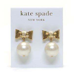 KATE SPADE（ケイトスペード） ALL WRAPPED UP PEARLS drop earrings ラップリボン パールモチーフ ピアス WBRU3303-152