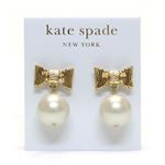 KATE SPADE（ケイトスペード） ALL WRAPPED UP PEARLS drop earrings ラップリボン パールモチーフ ピアス WBRU3303-152