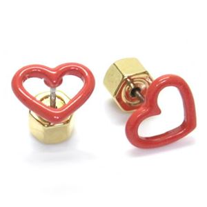 MARC BY MARC JACOBS（マークバイマークジェイコブス） Open Heart Studs エナメル オープンハート ピアス M0004216-829 ORANGE GLOW