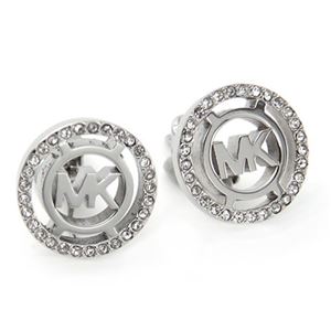 Michael Kors（マイケルコース） Pave Logo Silver-Tone Clip Earrings パヴェ ロゴ クリップ イヤリング MKJ4084040