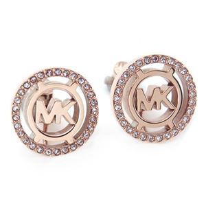 Michael Kors（マイケルコース） Pave Rose Gold-Tone Clip Earrings パヴェ ロゴ クリップ イヤリング MKJ4085791