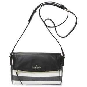 KATE SPADE(ケイトスペード) COBBLE HILL STRIPE mini carson ボーダー柄 ミニ・ショルダーバッグ クロスボディ ≪2015SS≫ PWRU4227 17 Black/Cream