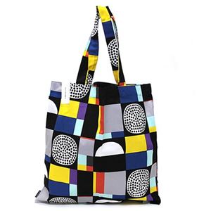 marimekko（マリメッコ） KONTTI BAG コンッティ 幾何学模様 ファブリック トートバッグ エコバッグ 67032 920 black／yellow／grey／mint