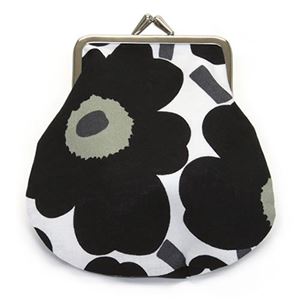 marimekko（マリメッコ） PIENI KUKKARO MINI UNIKKO ミニウニッコ柄 がま口 コットンパース ミニ・ポーチ 小物入れ 20310 30 white／black／olive