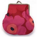 marimekko（マリメッコ） PIENI KUKKARO MINI UNIKKO ミニウニッコ柄 がま口 コットンパース ミニ・ポーチ 小物入れ 20310 301 red／dark red