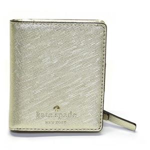KATE SPADE（ケイトスペード） CEDAR STREET Small Stacy 二つ折りミニ財布 （札・小銭・定期・カード入れ付） サフィアーノレザー ≪2015SS≫ PWRU4059 711 Gold
