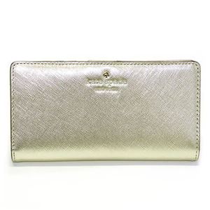 KATE SPADE（ケイトスペード） CEDAR STREET Stacy 背面ファスナー小銭入れ付 二つ折り長財布 サフィアーノレザー ≪2015SS≫ PWRU4063 711 Gold