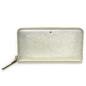 KATE SPADE（ケイトスペード） CEDAR STREET Lacey ラウンドファスナー長財布 サフィアーノレザー ≪2015SS≫ PWRU4065 711 Gold