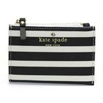 KATE SPADE（ケイトスペード） FAIRMOUNT SQUARE cori ボーダー柄 キーリング付 コイン・カードケース ミニポーチ ≪2015SS≫ PWRU4231 79 Black／Sandy Beach