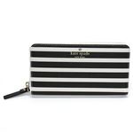 KATE SPADE（ケイトスペード） FAIRMOUNT SQUARE Lacey ボーダー柄 ラウンドファスナー長財布 ≪2015SS≫ PWRU4235 79 Black／Sandy Beach