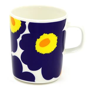 marimekko（マリメッコ） UNIKKO MUG ウニッコ柄 マグカップ 250ml ホワイト×ダークブルー 63431-002 HW／D.BL