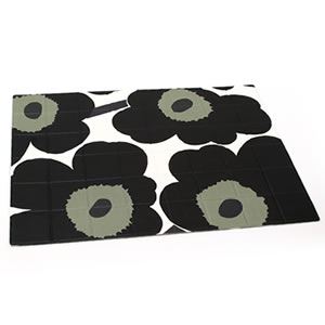 marimekko（マリメッコ） UNIKKO OILCLOTH PLACEMAT ウニッコ柄 オイルクロス ランチョンマット ホワイト×ブラック 64160 30 white／black