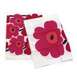 marimekko（マリメッコ） UNIKKO TEA TOWEL ウニッコ柄 ティータオル キッチンクロス 47cm×70cm 2枚セット 66943 1 white／red